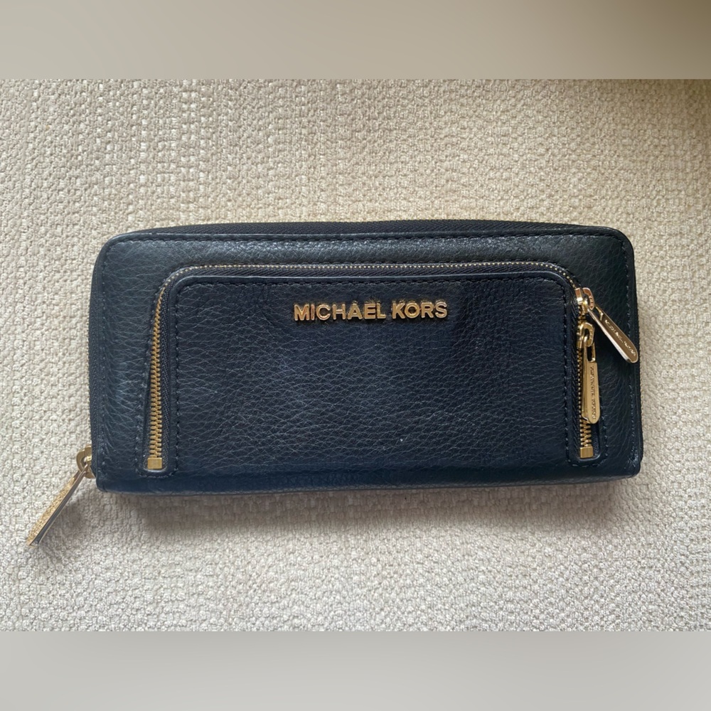 Michael Kors Black Wallet with Gold Accents